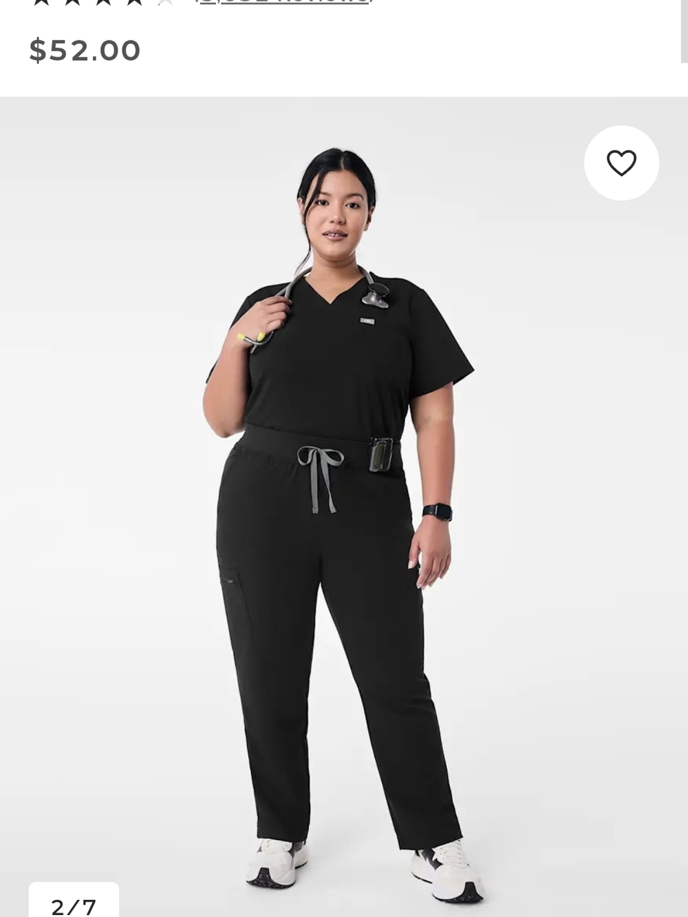 Figs Plus-Size Black Medical Scrub Pants